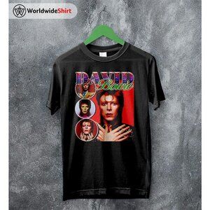 David Bowie 90s Vintage Rock Legend Music Graphic Fan Art T-Shirt